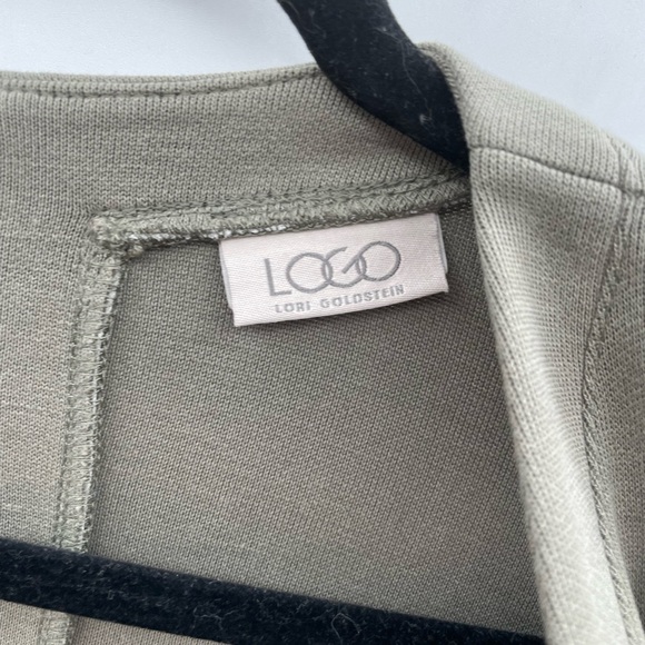 Logo by Lori Goldstein green open front soft stretchy natural earthy cardigan. M - Picture 7 of 9